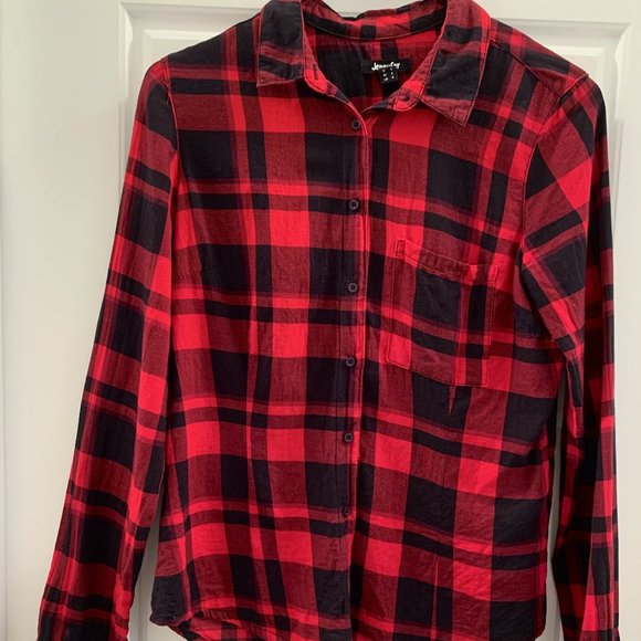 Red Plaid Button Shirt Long sleeve - Picture 1 of 2